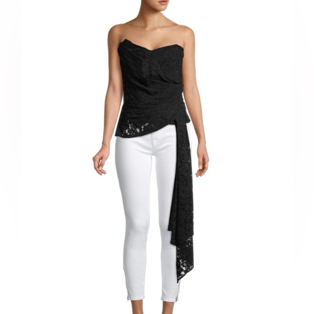 VERONICA BEARD ​$350 Selima Lace Bustier‎ Corset Top w Statement Draping Sz 00